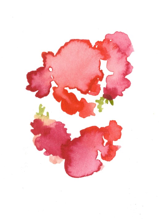 Rose bushes. Watercolor on Paper.